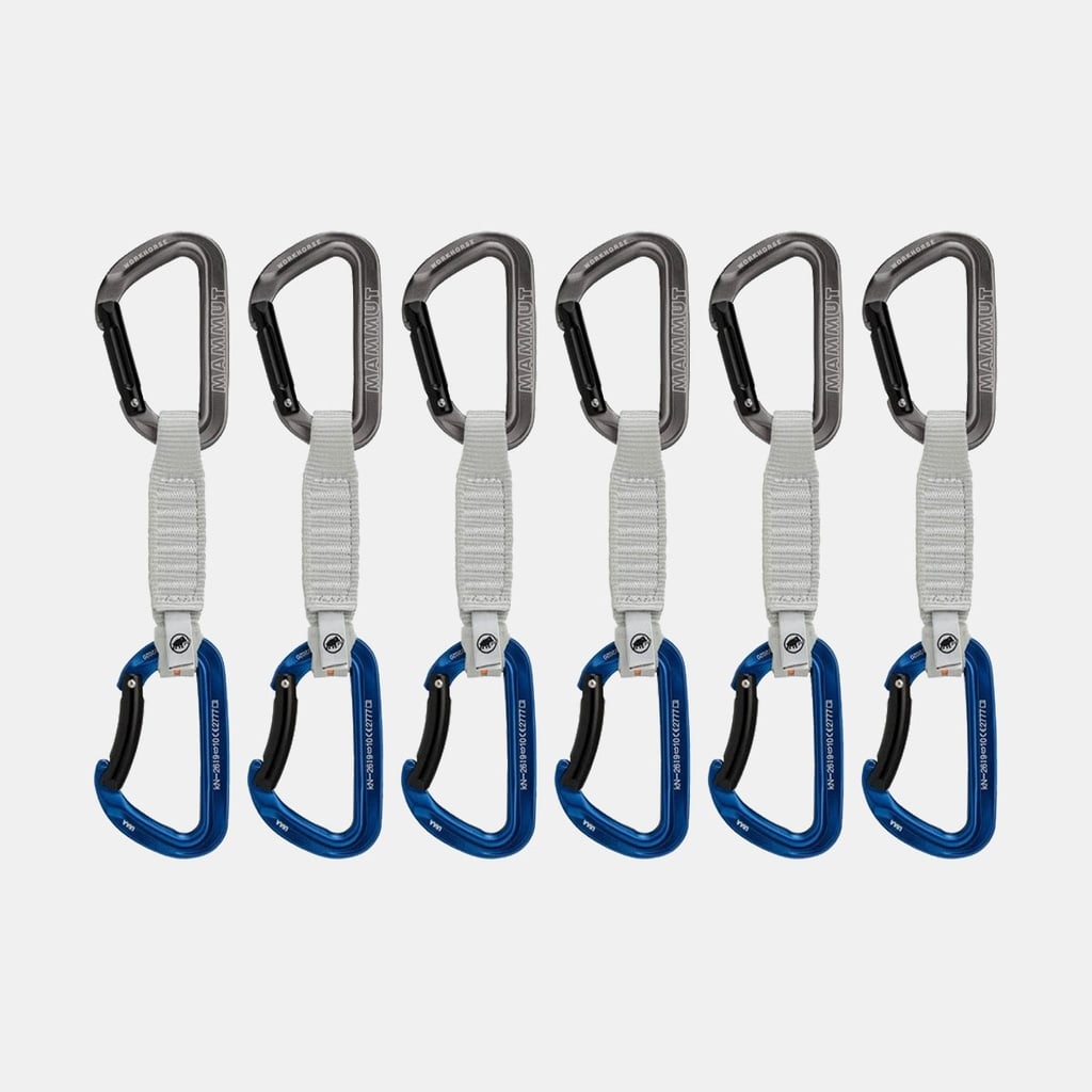 6 Pack Workhorse Keylock Quickdraws 12 cm Grey / Blue