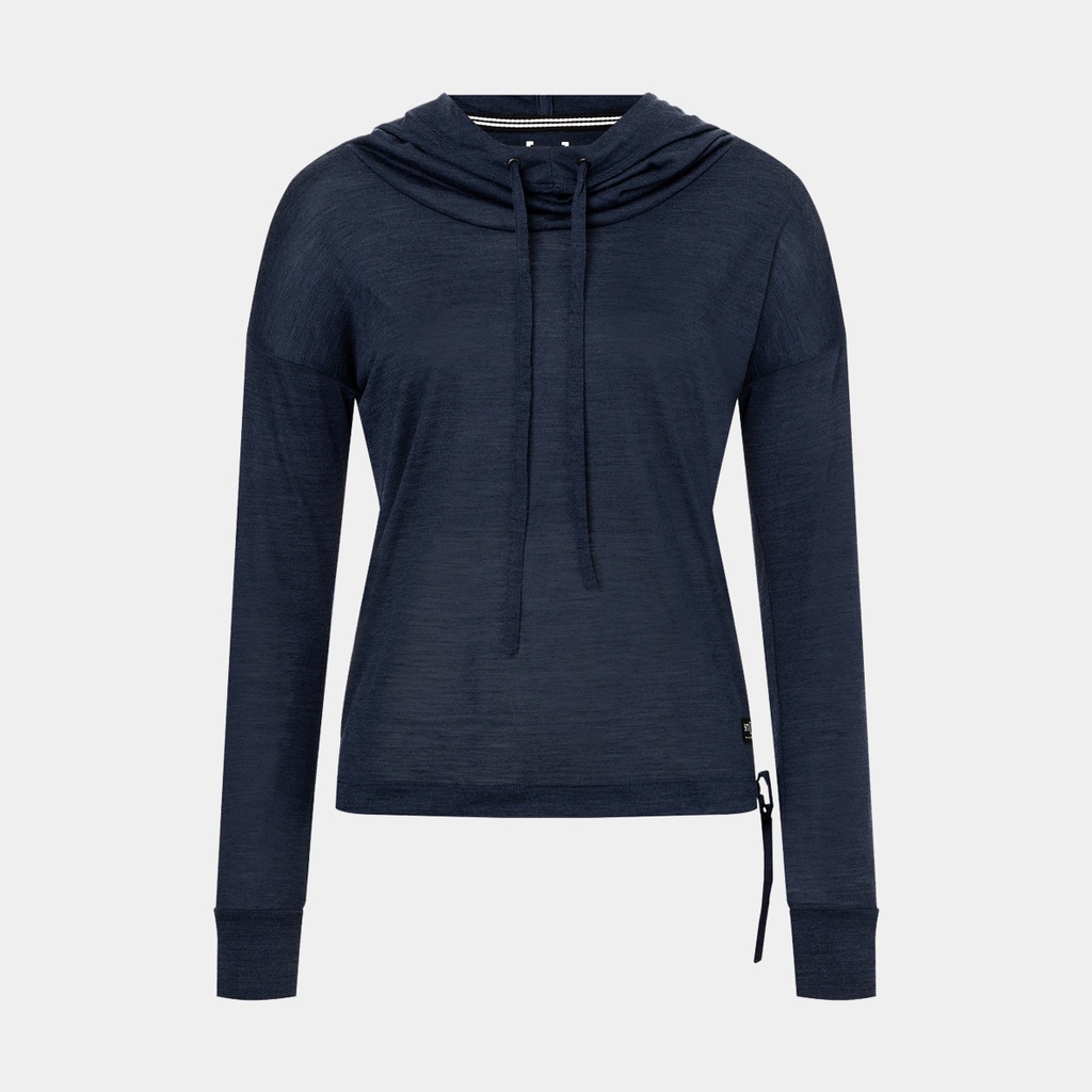 Funnel Hoodie Women Blue Iris Melange