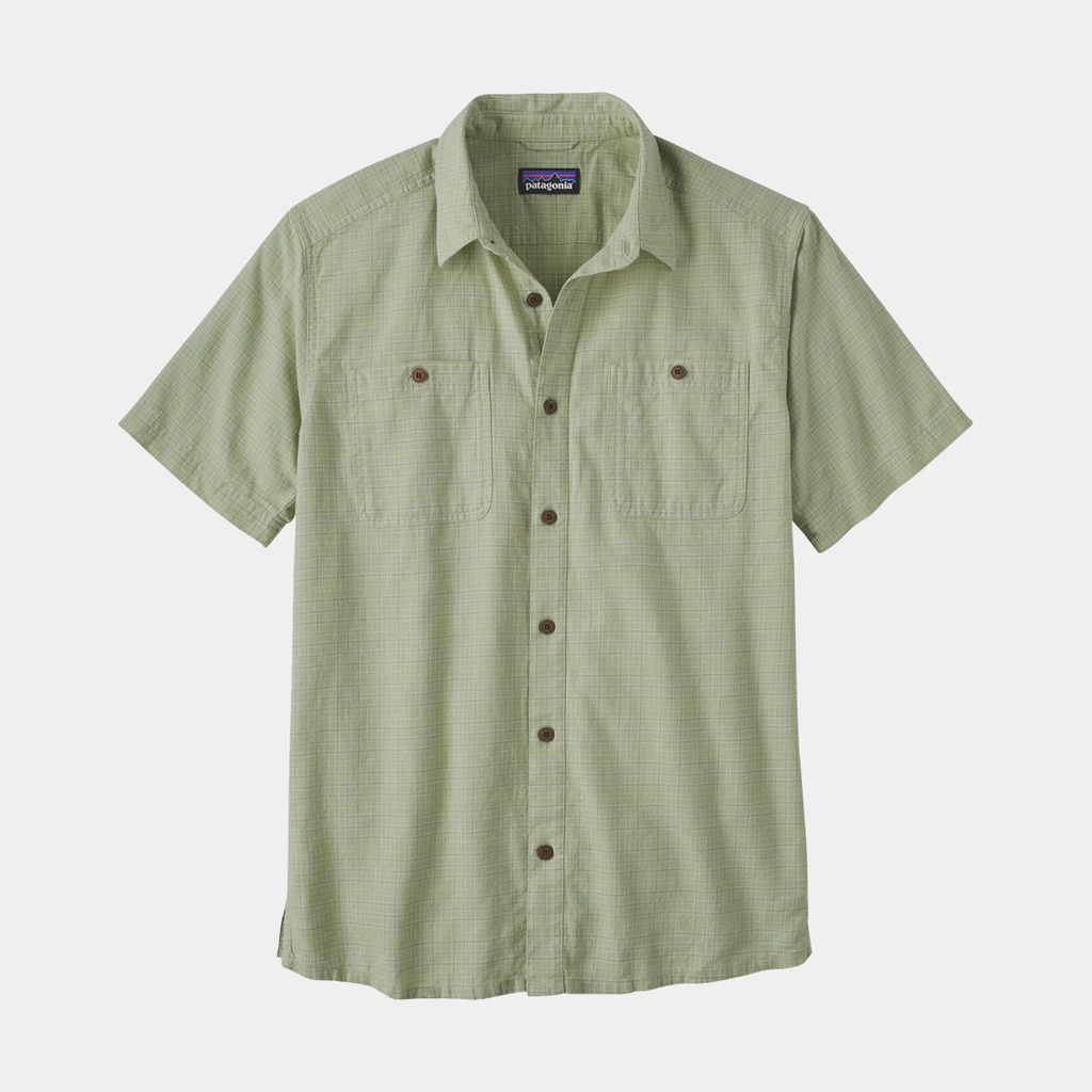 Back Step Shirt Rainfall Plaid: Salvia Green
