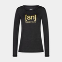 The Essential Logo Long Sleeves Women Jet Black Melange / Gold