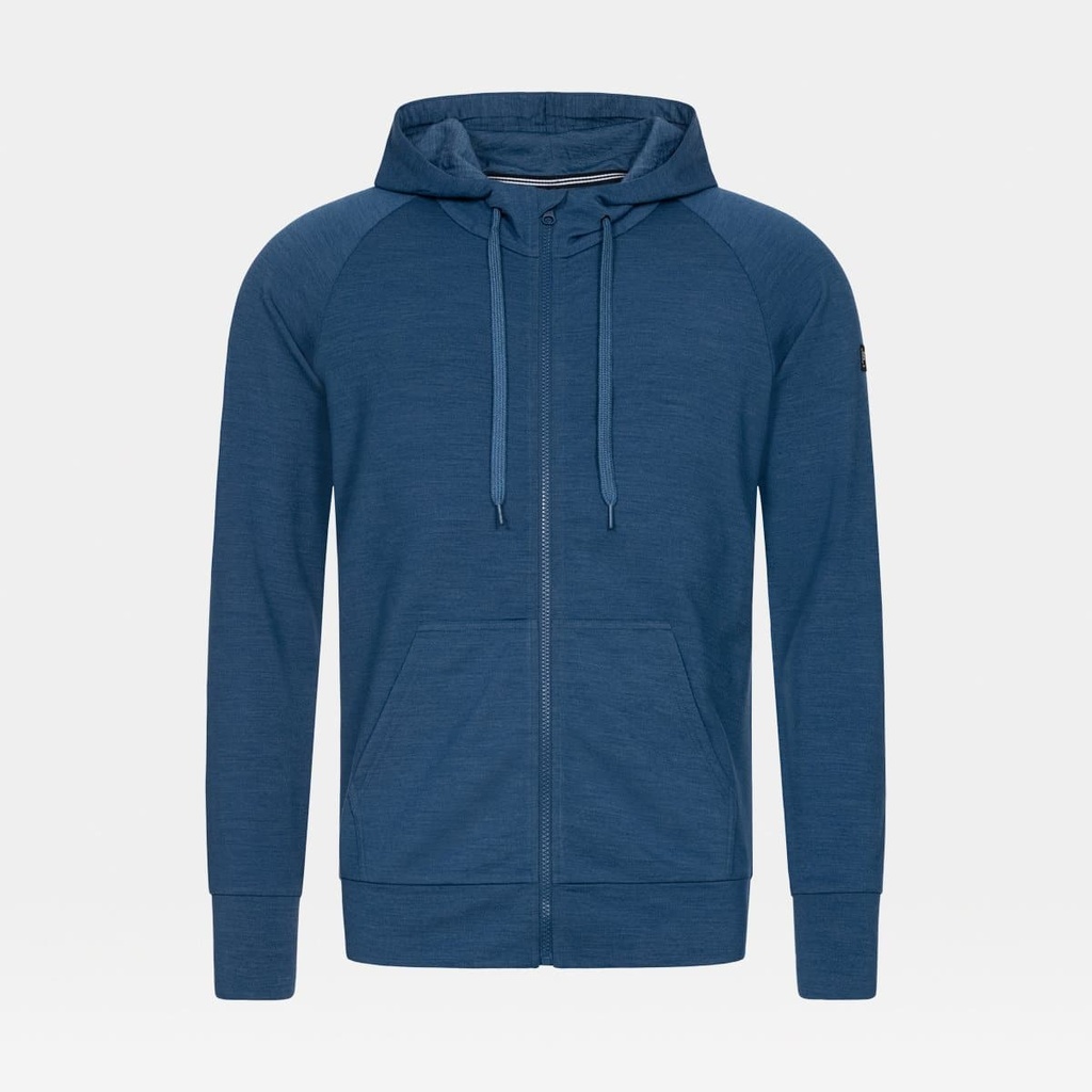 Essential Zip Hoodie Dark Denim Melange