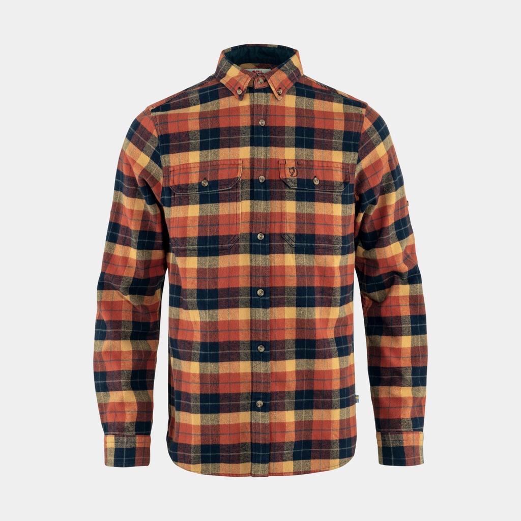 Singi Heavy Flannel Shirt Autumn Leaf / Dark Navy