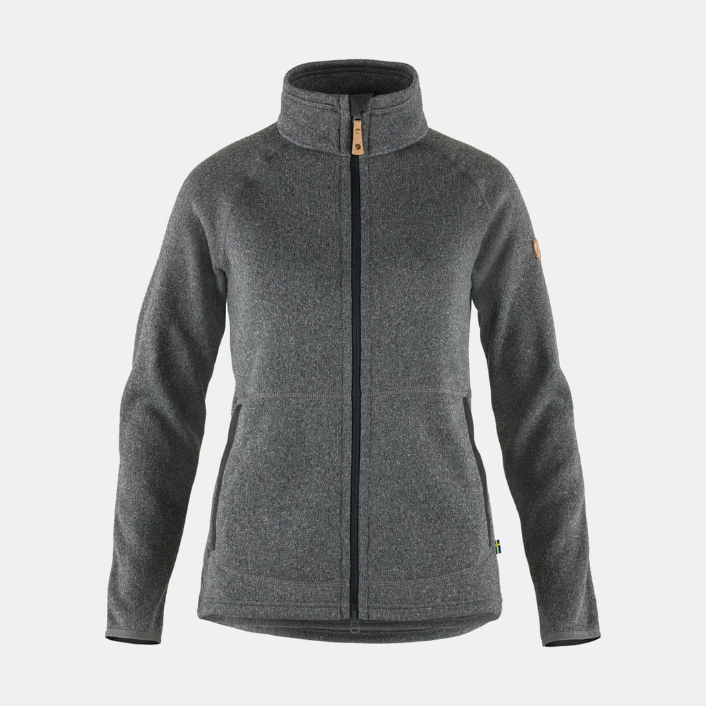 Övik Fleece Zip Sweater Women Dark Grey