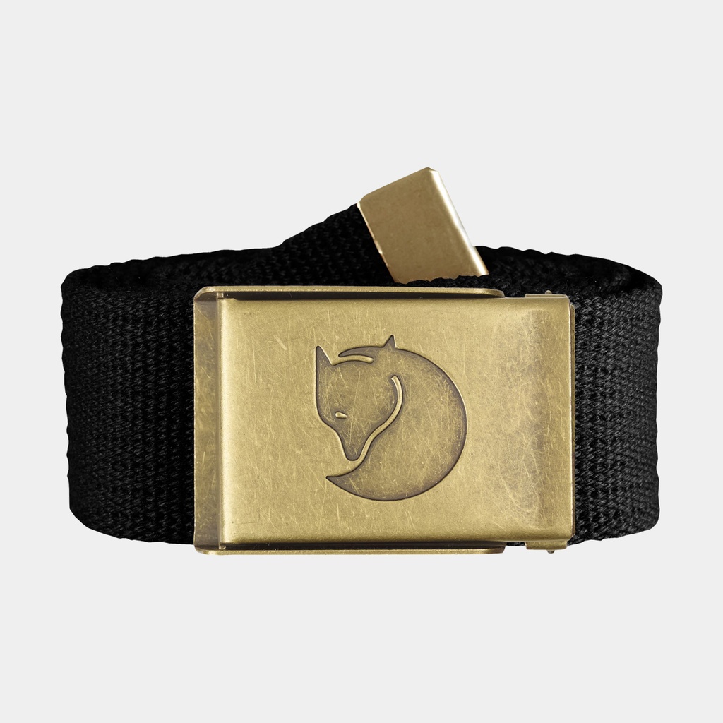 Canvas Brass Belt 4 cm Black