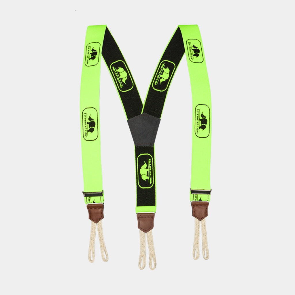 Gevlochten Bretels Fluo Geel / Zwart
