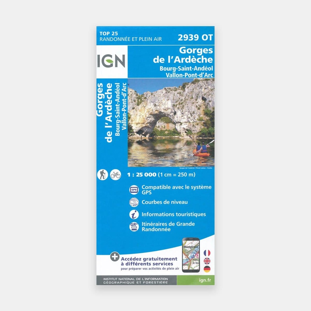 Gorges de l'Ardèche / Bourg-St-Andéol GPS 1/25 2939OT