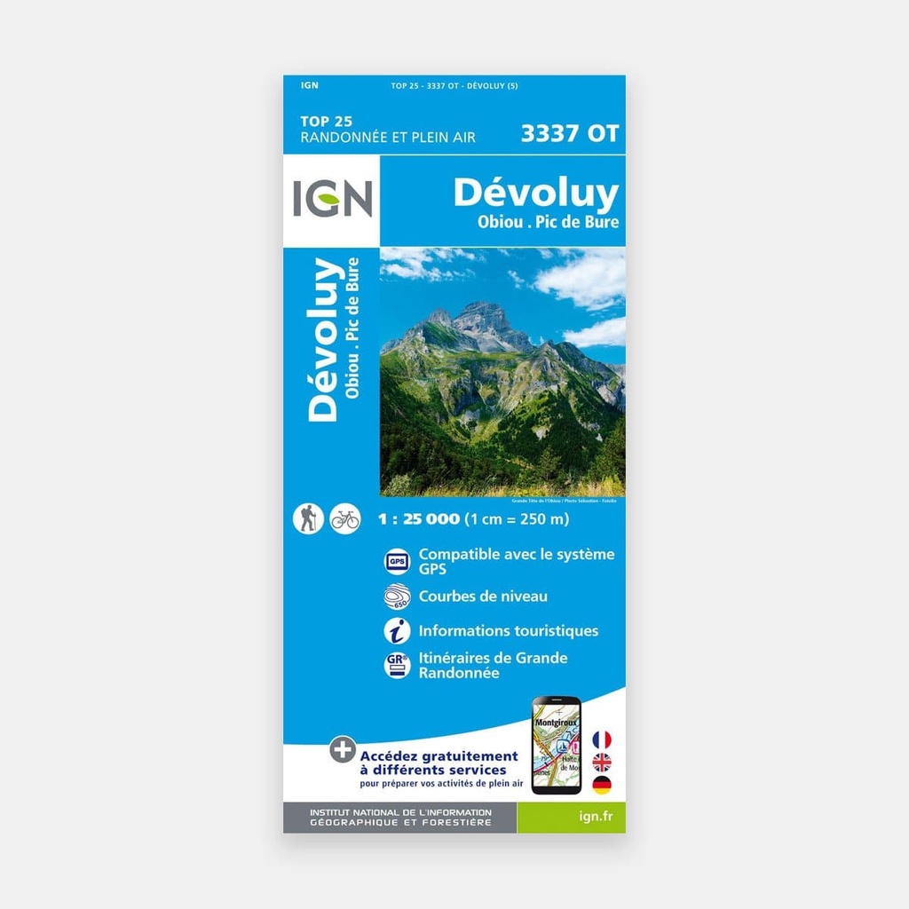 Dévoluy / Obiou / Pic de Bure GPS 1/25 3337OT