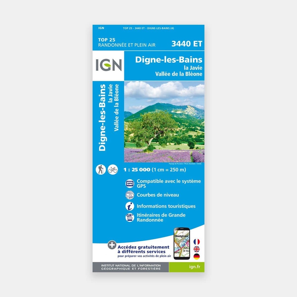 Digne-les-Bains / La Javie / Vallée de la Bléone 1/25 3440ET