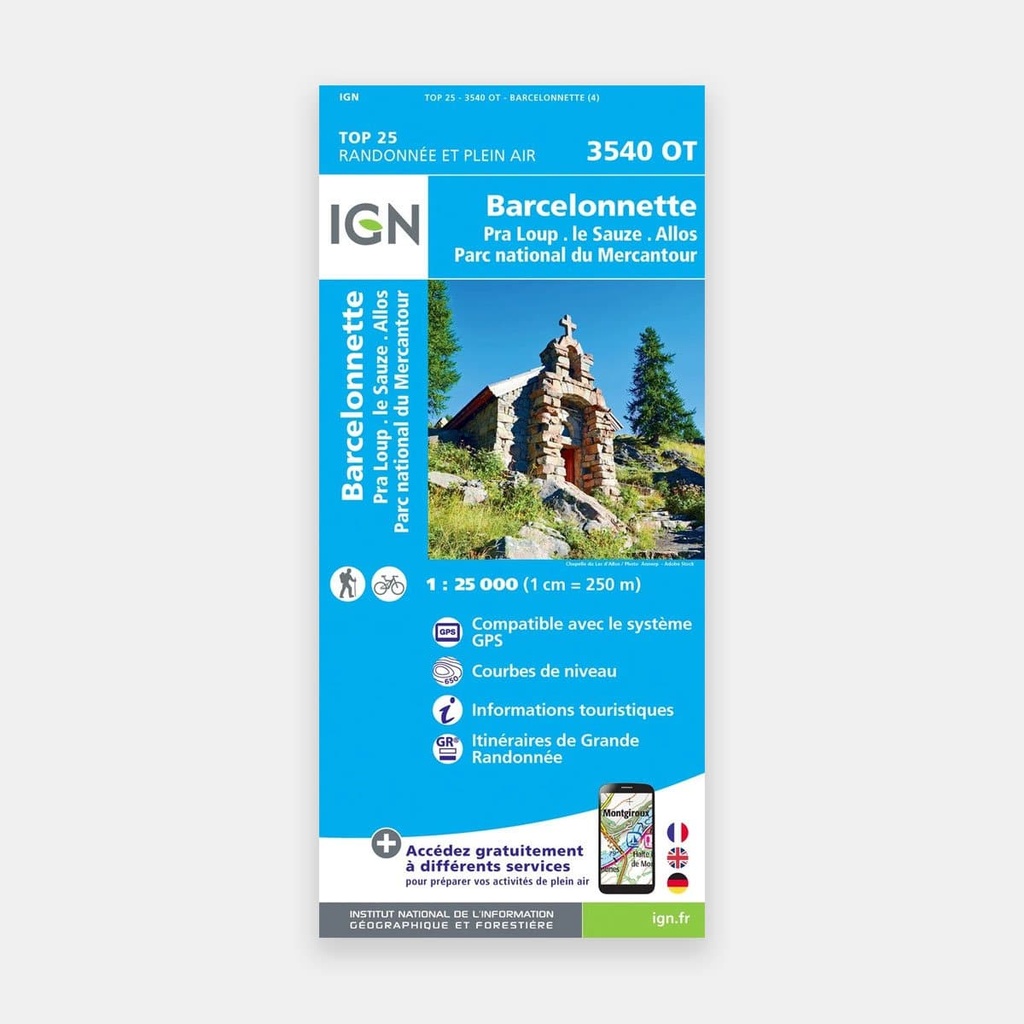 Barcelonnette / Pra-Loup / Le Sauze / Allos GPS 1/25 3540OT