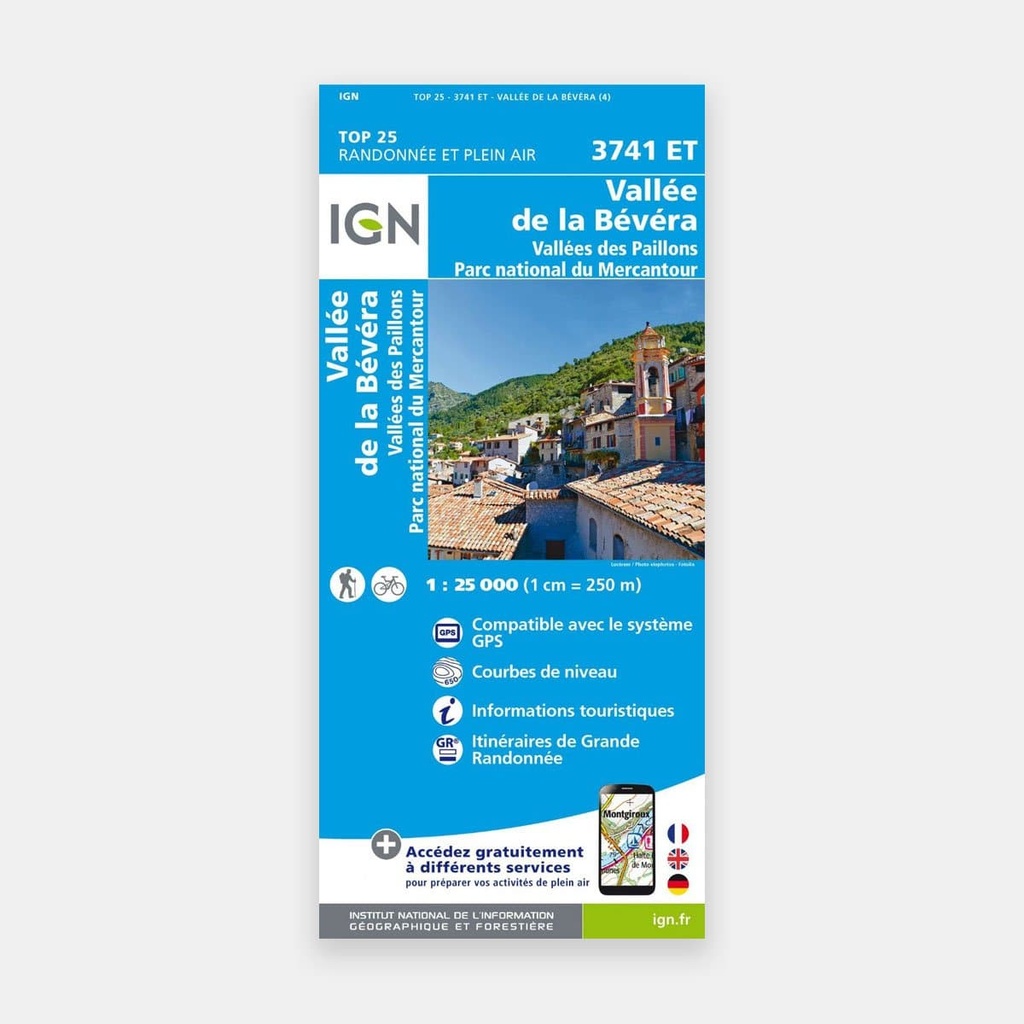 Vallées de la Bévéra / Vallées Paillons / PN Mercantour 1/25 3741ET