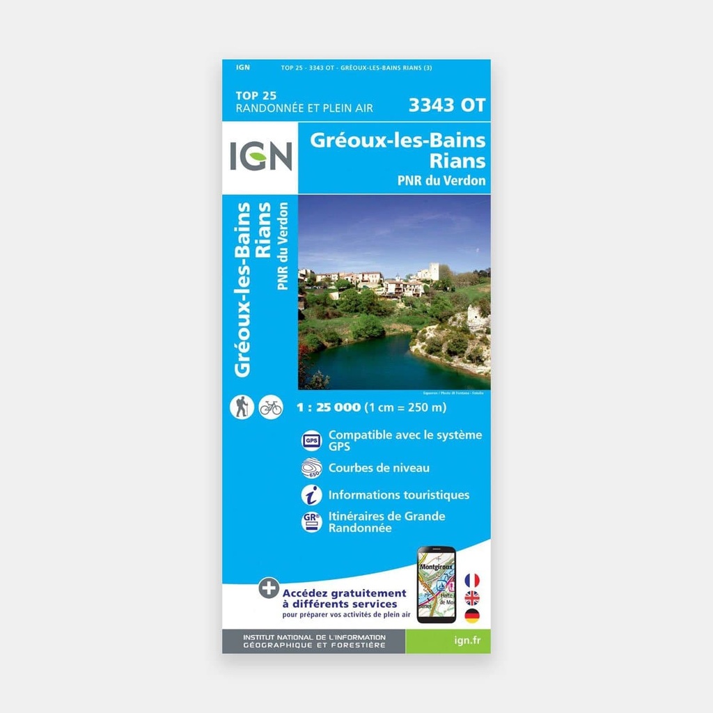 Gréoux-les-Bains / Rians / PNR du Verdon 1/25 3343OT