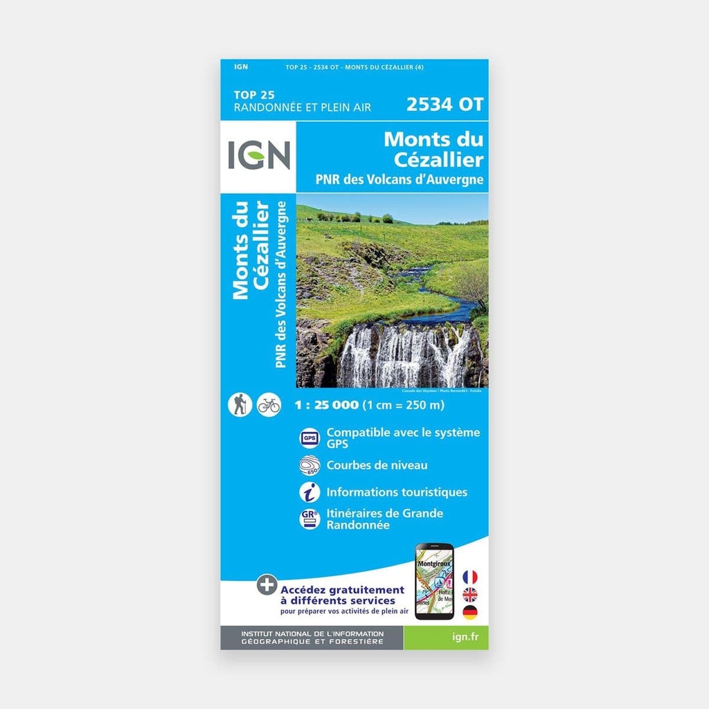 Monts du Cézallier - PNR des Volcans d'Auvergne 1/25 2534OT