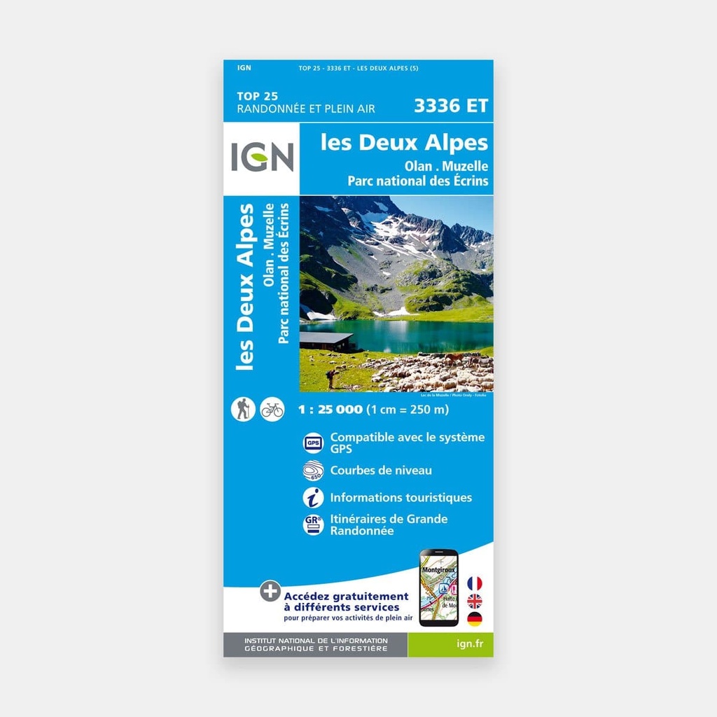 Les Deux Alpes - Olan Muzelle - PNR des Ecrins 1/25 3336ET