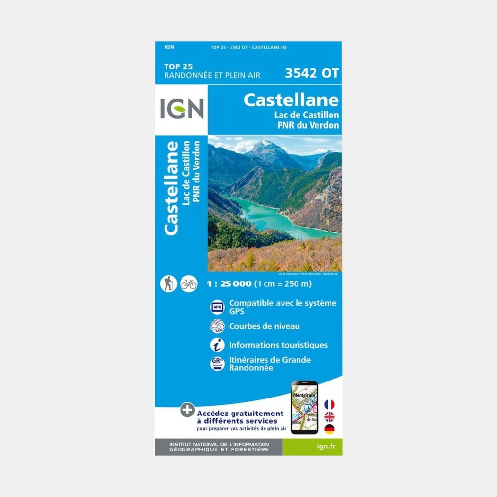 Castellane / Lac de Castillon / PNR du Verdon GPS 1/25 3542OT