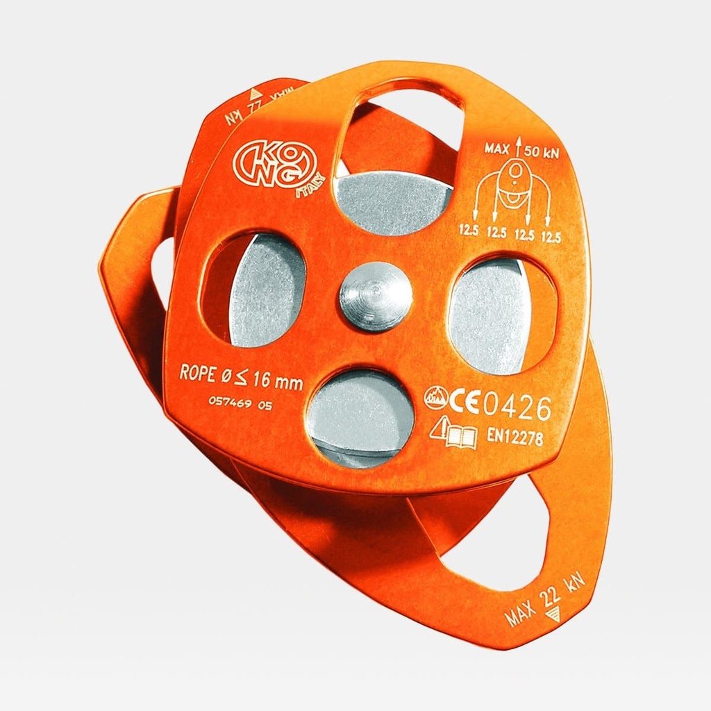 Twin Alu Double Poulie avec Roulement à Billes 25-50KN