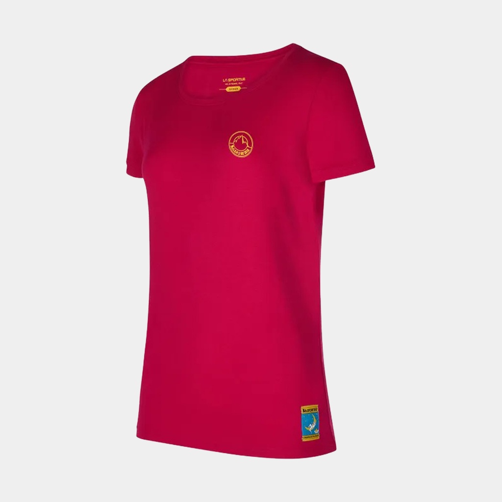 Climbing On The Moon T-Shirt Women Fucsia / Giallo