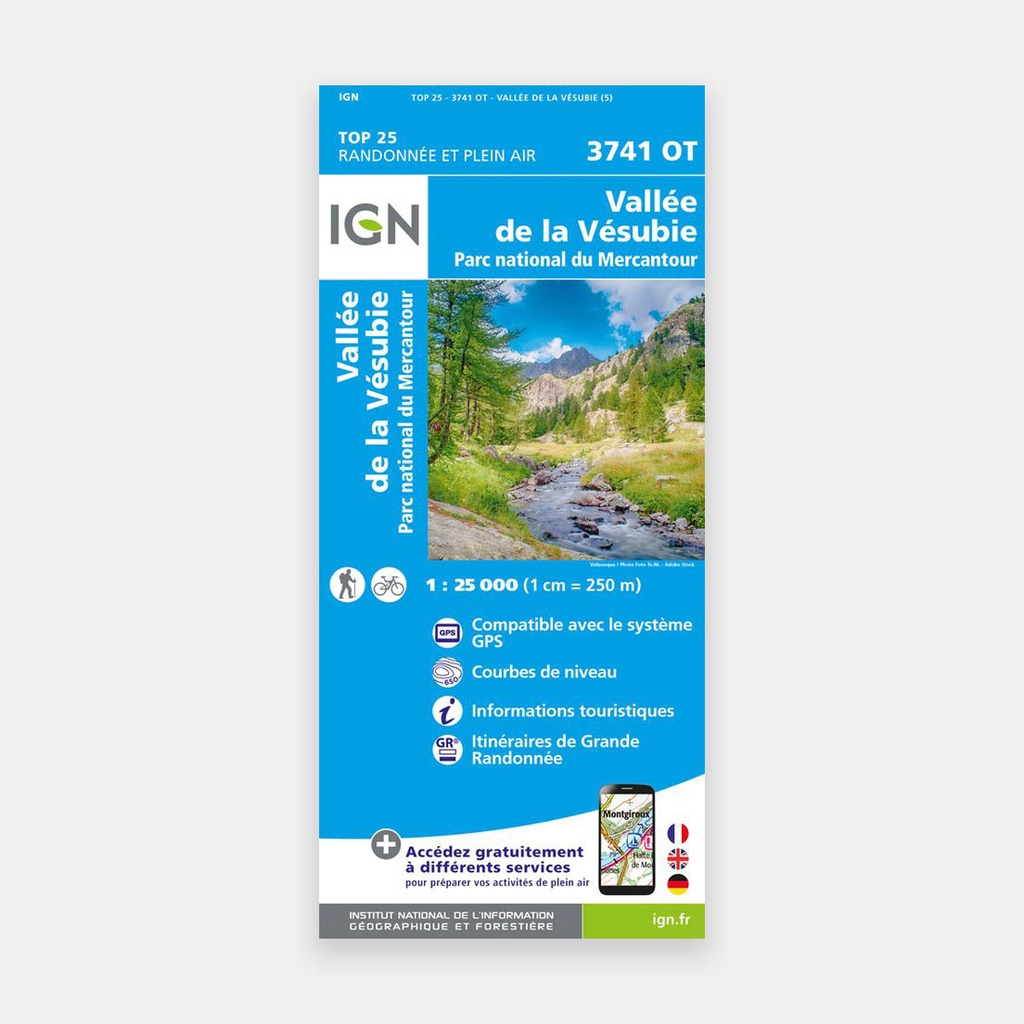 Vallée de la Vésubie / PN du Mercantour 1/25 3741OT