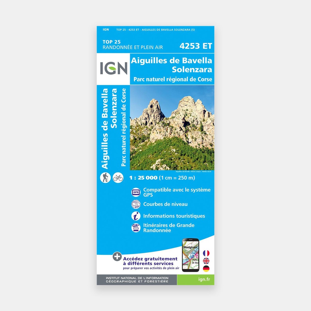 Aiguilles de Bavella - Solenzara - PNR de Corse 1/25 4253ET