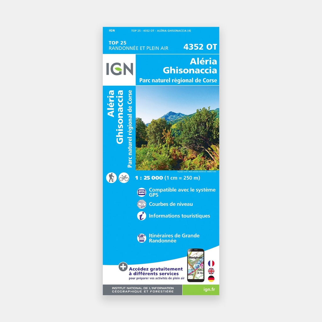 Aléria - Ghisonaccia - PNR de Corse 1/25 4352OT
