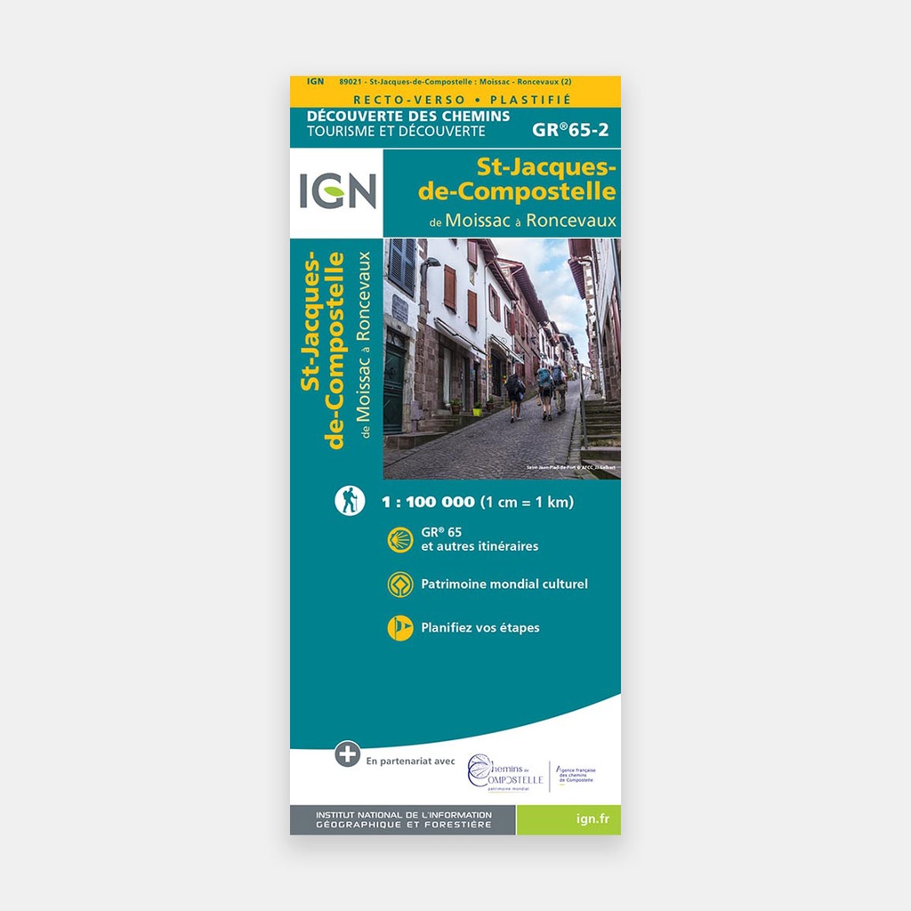 Saint-Jacques-de-Compostelle - GR65-2 - de Moissac à Roncevaux 1/100 89021