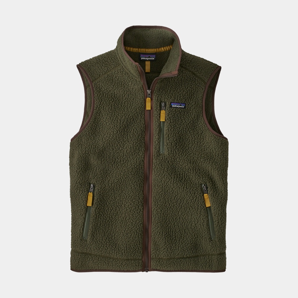 Retro Pile Fleece Vest Basin Green