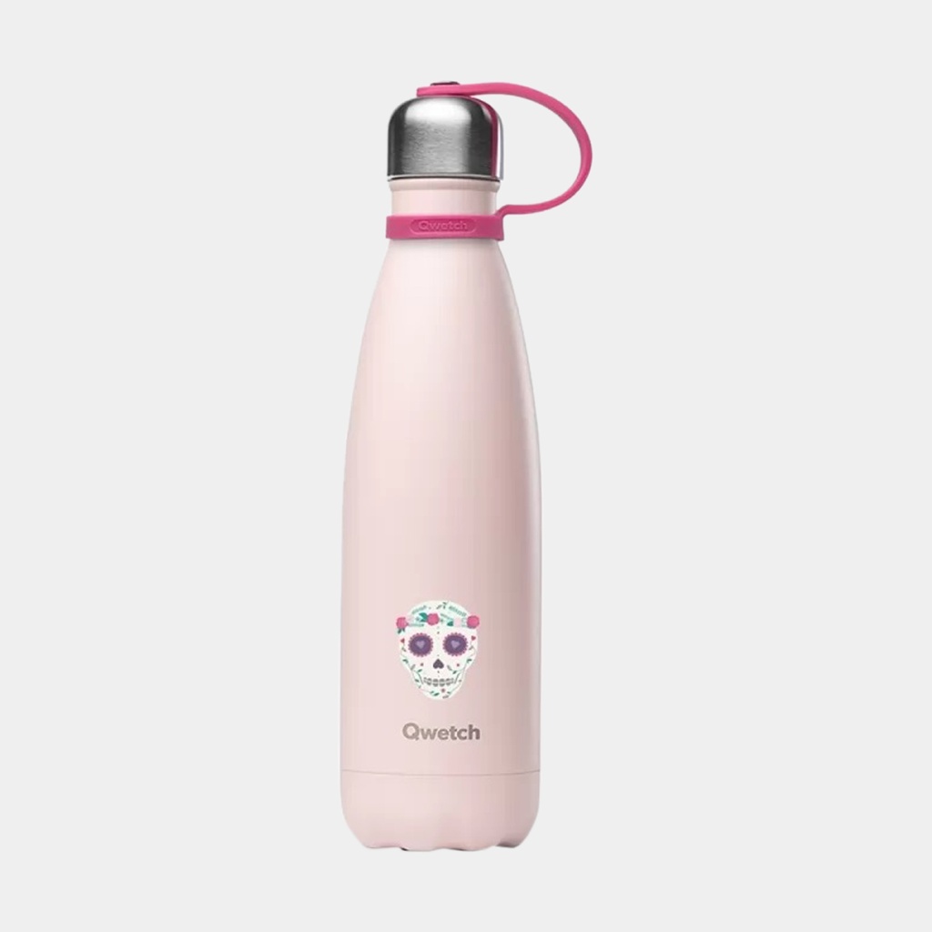 Insulated Bottle Kids 500ml Pink Skull