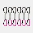 6 Pack Workhorse Keylock Quickdraws 12 cm Grey / Pink