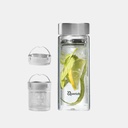 Théière Isotherme 320ml Verre Bouchon Inox