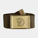 Canvas Brass Belt 4 cm Dark Olive