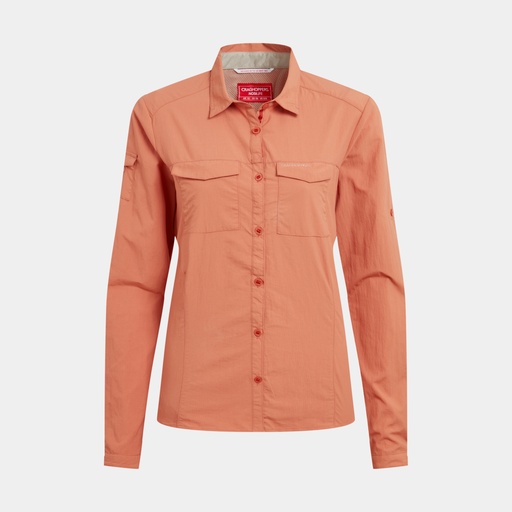 Chemise de safari à manches longues UPF 50+ pour femme, séchage rapide, pêche, randonnée, jardinage, voyage, bleu pâle, Grand
