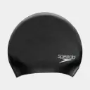 Long Hair Silicone Swim Cap Black
